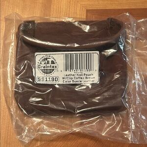 Coffee Brown Suede Leather Tool Pouch